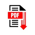 sign of pdf download logo icon button isolated on white background Royalty Free Stock Photo