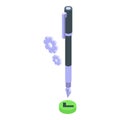 Sign pen icon isometric vector. Credit control