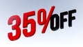 Red 35% off Discount Icon.