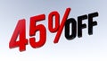 Red 45% off Discount Icon.