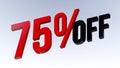 Red 75% off Discount Icon.