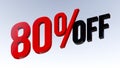 Red 80% off Discount Icon.