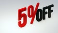 Red 5% off Discount Icon.