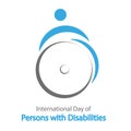 Sign of a person in a wheelchair for the international day of disabled peopl Royalty Free Stock Photo