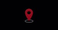 Sign and pin to indicate the route and location on the video maps. Red map pointer 3d pin with alpha. 3D rendering. Royalty Free Stock Photo