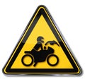 Sign please do not refuel the motorcycle engine is running Royalty Free Stock Photo