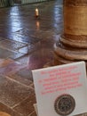 Sign on the shrine of St Thomas Becket in Canterbury Cathedral, Kent UK