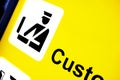 Sign Pointing to Customs Konrol Area Royalty Free Stock Photo