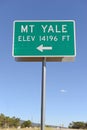 Sign Pointing to Mount Yale, Colorado 14er in the Rocky Mountains Royalty Free Stock Photo