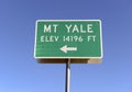 Sign Pointing to Mount Yale, Colorado 14er in the Rocky Mountains Royalty Free Stock Photo