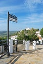 Sign pointing towards the town, Casares, Spain.