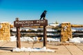 Sign at Ponderosa Point, one of the lookout points at Bryce Canyon National Park - december, 2019 Royalty Free Stock Photo