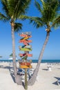 Sign Post with Beach Background Royalty Free Stock Photo