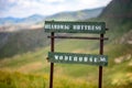 A sign post on the Brandwag Buttress trail in the Golden Gate Highlands National Park Royalty Free Stock Photo