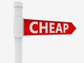 Sign post with cheap concept Royalty Free Stock Photo