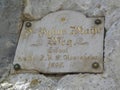 Sign post of Dr Julius Mayr trail at Brunnstein mountain, Bavaria, Germany