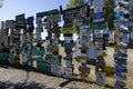 The sign post forest in Watson Lake, Yukon, Canada Royalty Free Stock Photo