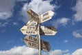 Sign Post at Golan Heights Royalty Free Stock Photo