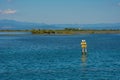 Sign Post in Grado Lagoon, Italy Royalty Free Stock Photo