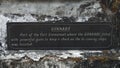 Sign post of gunnery ruins, fort Emmanuel, India