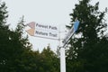 sign post inside San Juan Islands Sculpture Park, Friday Harbor Royalty Free Stock Photo