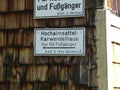 Sign post at Karwendel hiking tour, Grosser Ahornboden, Tyrol, Austria