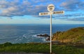 The sign post at Land`s End, Cornwall, England Royalty Free Stock Photo