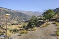 Sign post marking trail along Poqueira Gorge. Las Alpujarras Reg