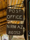 Sign For Post Office On North Rim Of Grand Canyon Royalty Free Stock Photo