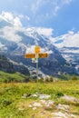 Sign post showing hiking path at Haaregg Royalty Free Stock Photo