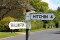 Sign post to Hitchin and Shillington Royalty Free Stock Photo