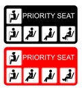 Simple Vector Set Sign, Priority at Public Transportation or Area