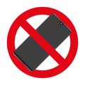 Sign of prohibited bring a smartphone - flat vector icon for apps or websites