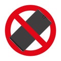sign of prohibited bring a smartphone - flat vector icon for apps or websites