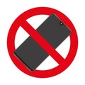 sign of prohibited bring a smartphone - flat vector icon for apps or websites Royalty Free Stock Photo