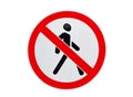 Sign of prohibited passage of people