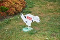 Sign prohibiting dog walking on lawn Royalty Free Stock Photo