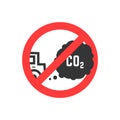 Sign prohibiting emissions carbon dioxide Royalty Free Stock Photo