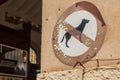 Sign prohibiting the entry of dogs Royalty Free Stock Photo