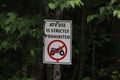 A sign prohibiting the use of ATV& x27;s Royalty Free Stock Photo