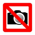 Sign prohibiting use of camera.