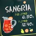 Sign promoting Sangria in Sevilla, Spain