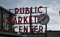 Sign of Public Market at Pike Place, Seattle, Washington Royalty Free Stock Photo