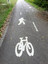 A sign on a public pedestrian and bike path Royalty Free Stock Photo