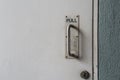Sign `Pull` at a door with handle Royalty Free Stock Photo