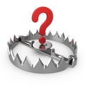 Sign question on bear trap Royalty Free Stock Photo
