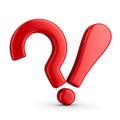 Sign question and exclamation on white Royalty Free Stock Photo