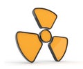 Sign of radiation. 3d icon, isolated