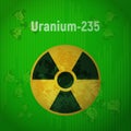 Sign of radiation. Uranium 235. Royalty Free Stock Photo