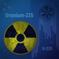 Sign of radiation. Uranium 235. Royalty Free Stock Photo